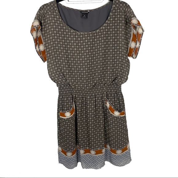 CLUB MONACO 100% SILK PATTERNED LINED DRESS 00 - Picture 1 of 9